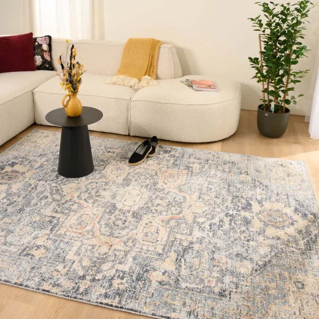 Tapeso Vintage vloerkleed - Classic Leonard blauw 120x170