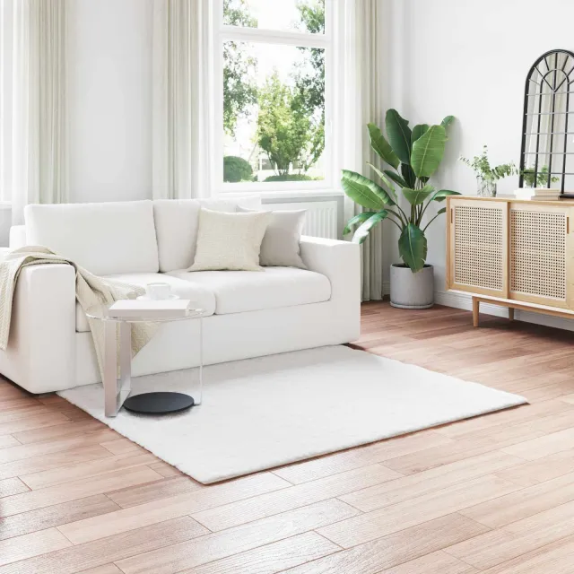 vidaXL Antislip vloerkleed van imitatie konijnenbont OLITE Wit, foto 2