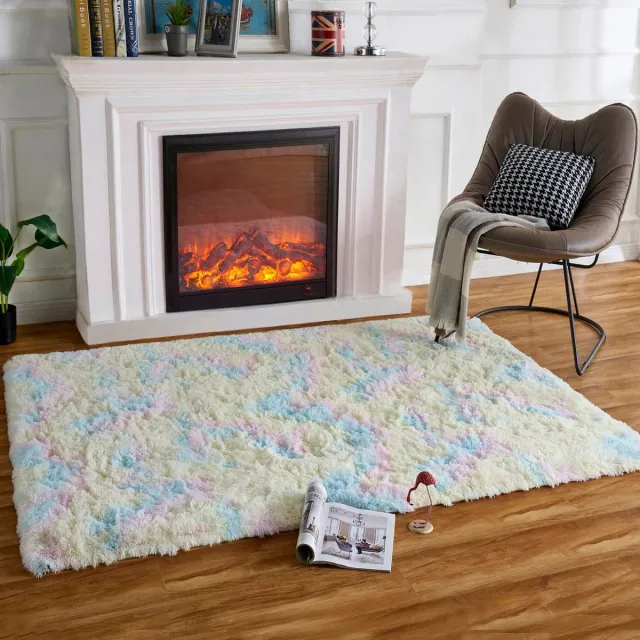 Ibenzoa Dik, Zacht Wollen Tapijt - 80 x 120 cm - Perfect voor Kinderkamers en Woonkamer regenboog
