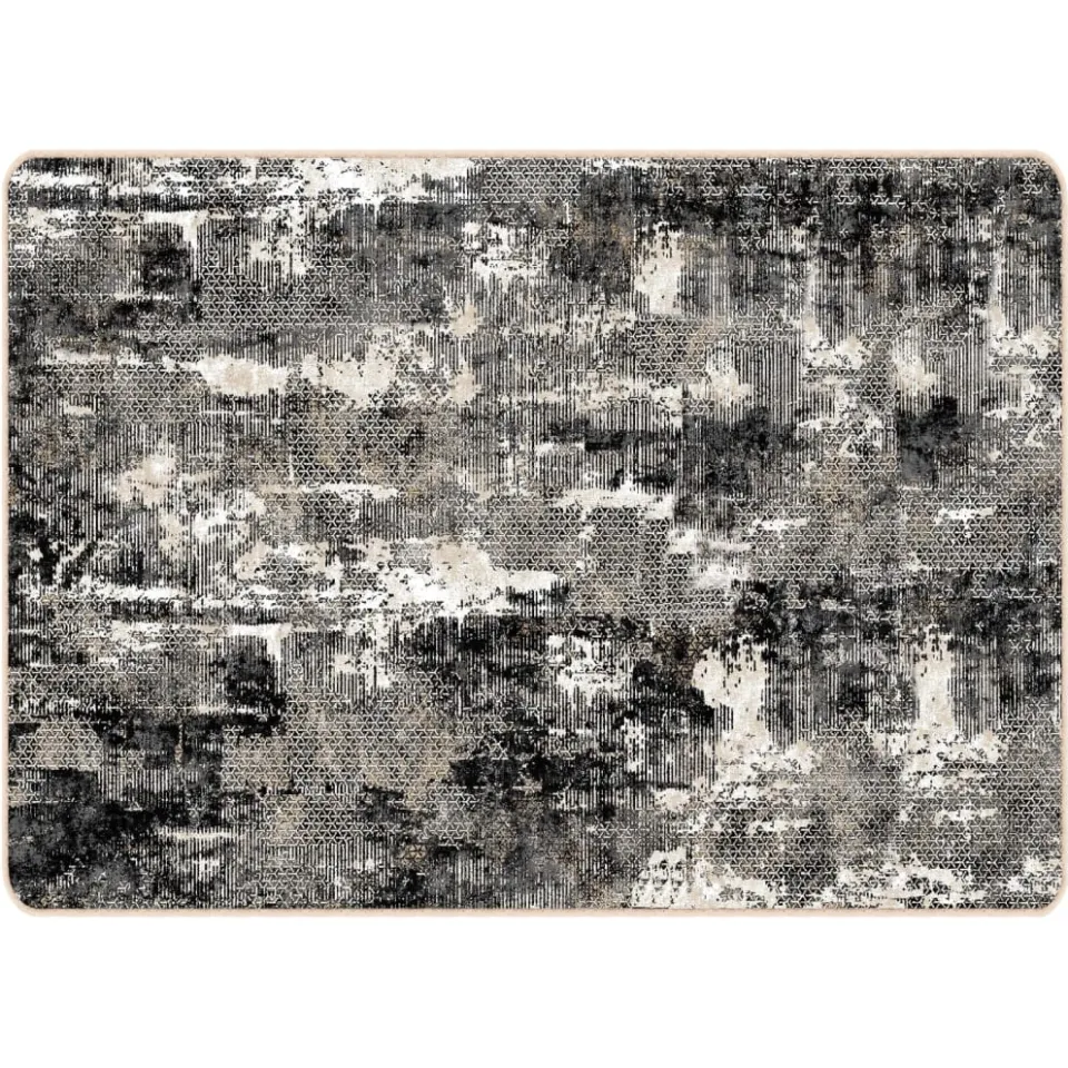 vidaXL Vloerkleed wasbaar 190x300 cm meerkleurig grijs