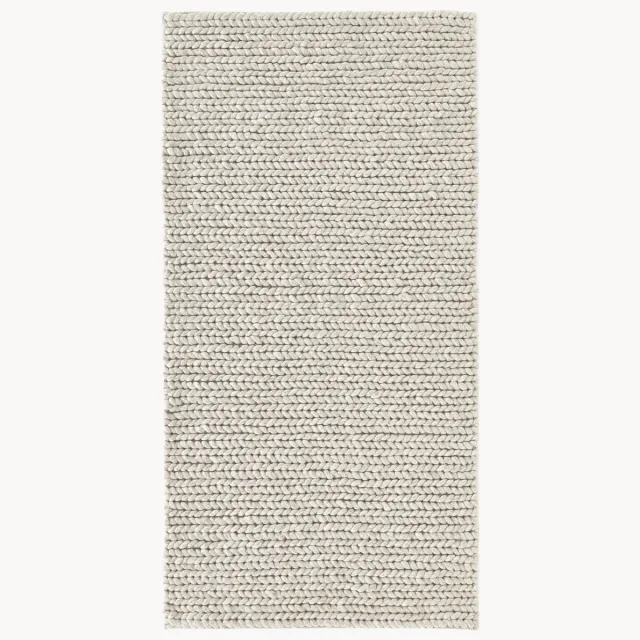 Westwing Collection Dik gevlochten wollen vloerkleed Bruna Beige
