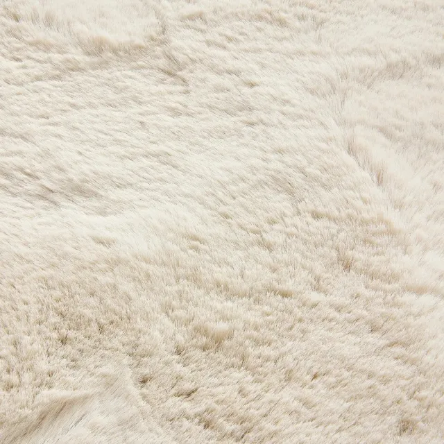 MrCarpet Rond Hoogpolig vloerkleed Extra Zacht Fluffy - Creme 120cm Mrcarpet crème
