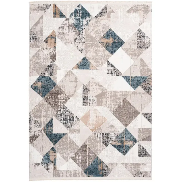 Dutch XXL Modern Vloerkleed | Tapijt | Akropolis | Geometrisch | Grijs/Blauw Grijs / Blauw