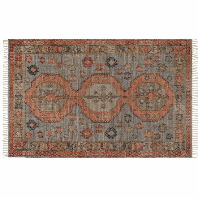 Loberon Vloerkleed Exeter oranje/blauw