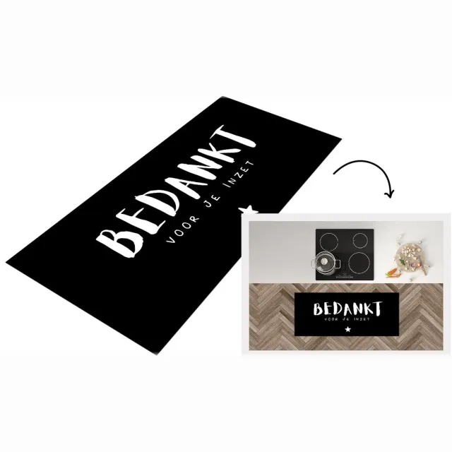 KitchenYeah Keukenloper - Loper keuken - Collega - Bedankt voor je inzet - Spreuken - Quotes - Keukenloper vinyl Multicolor