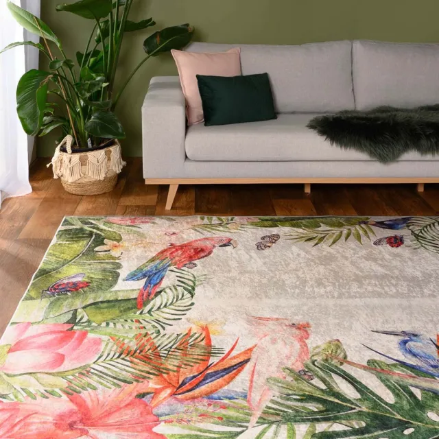 Tapeso Vloerkleed jungle wasbaar - Moderna Multi