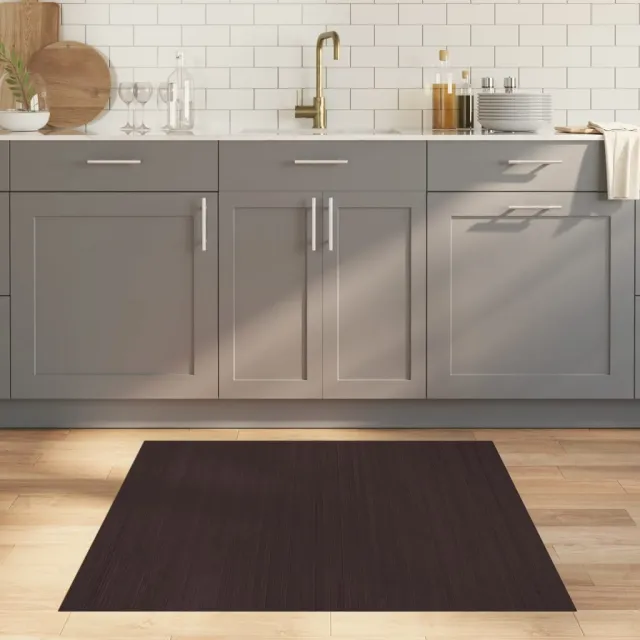 vidaXL Vloerkleed rechthoekig 100x100 cm bamboe donkerbruin