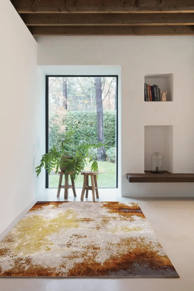 Timeless Creativity OSTA Patina – Vloerkleed – geweven – polyester – duurzaam – modern - vintage - koper/geel – 200x290