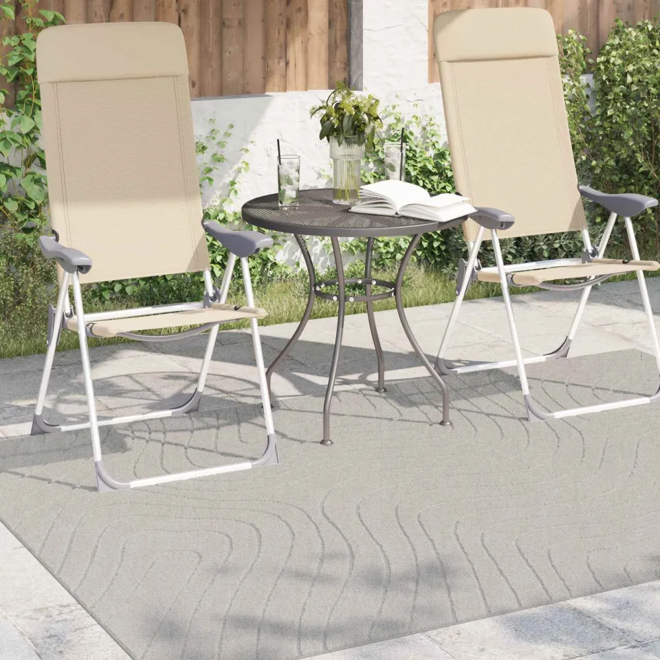 vidaXL Binnen- en buitentapijt PALMERAS Crème 140 x 200 cm Polyester, foto 3