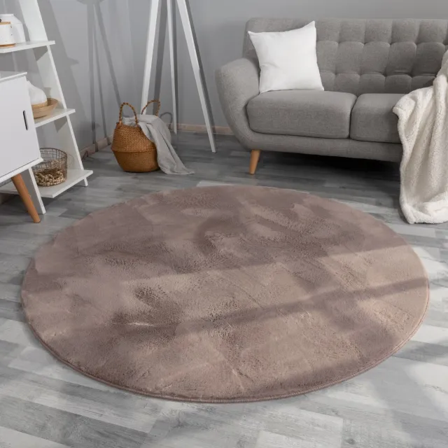 TT Home Woonkamer hoogpolig tapijt imitatiebont moderne effen kleuren pluizig zacht 80 x 80 cm Rechthoek 80 x 80 cm Rechthoek beige
