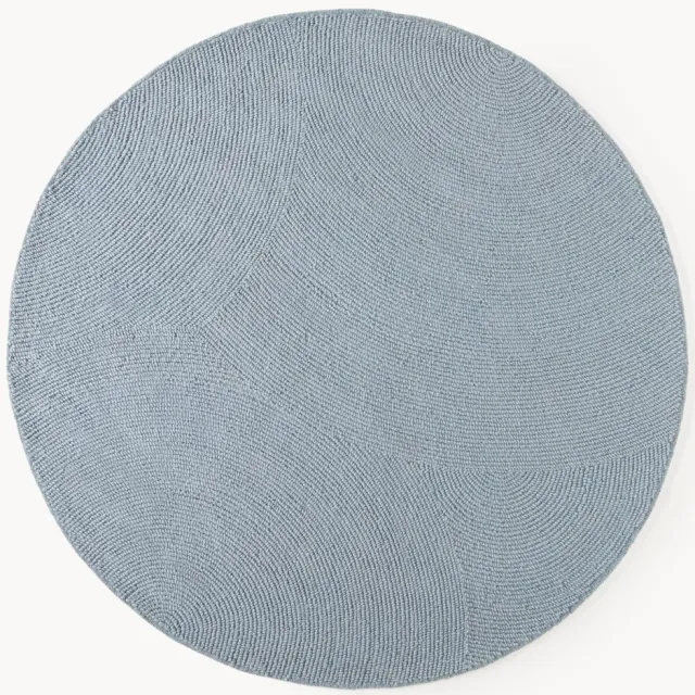 Westwing Collection Rond handgetuft wollen vloerkleed Eleni Lichtblauw