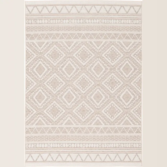 Pergamon Vloerkleed voor binnen en buiten Ottawa platweave Ethno Beige