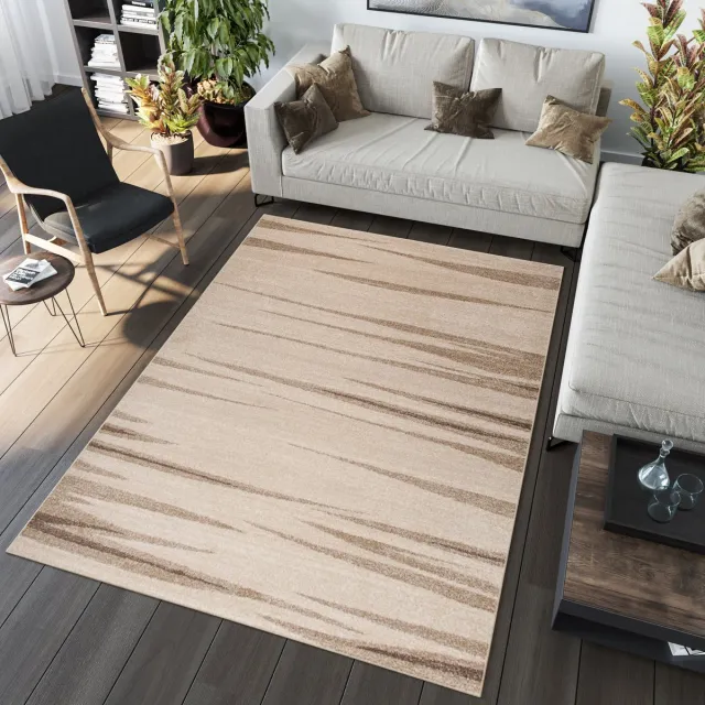 Tapiso Sari Vloerkleed Laagpolig Tapijt Binnen Karpet Beige