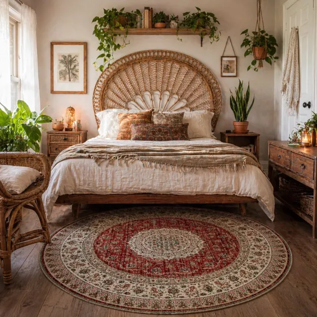 Lavandoux Vloerkleed - Erfoud - Crème en Terracotta - Rond - Ø120 cm