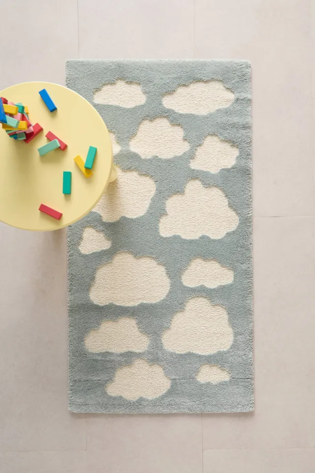 NOUS Kids kindervloerkleed blauw/off-white, foto 2