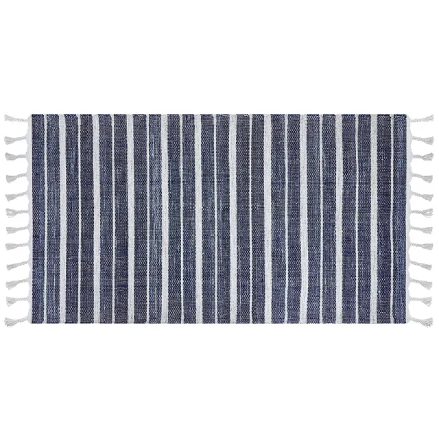 Beliani BADEMLI - Vloerkleed - Donkerblauw - Synthetisch