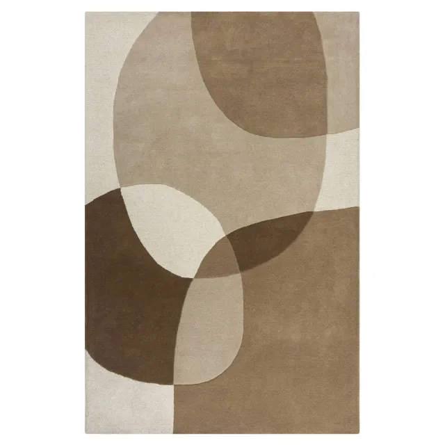 Flair Rugs Glow Abstract wollen vloerkleed bruin Naturel