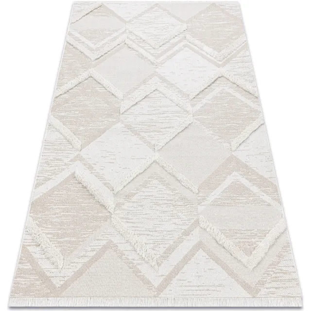 RUGSX Kleden Rugsx Tapijt MOROC 22314 Ecologisch, EKO SISAL ruiten, 155x220 cm Beige