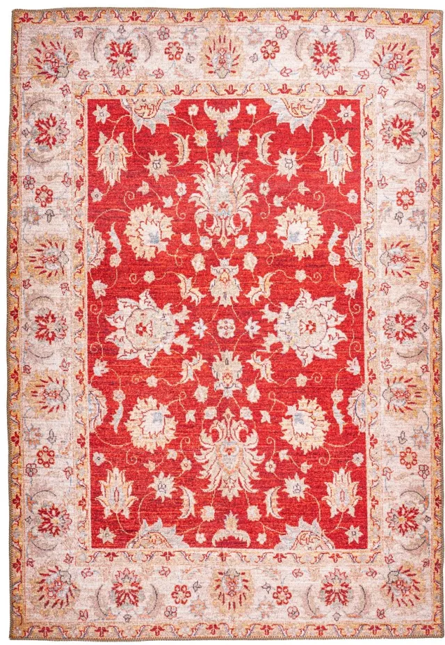 Padiro elegant laagpolig vloerkleed 190 x 290 cm - bordeaux - oosters vintage patroon - voor vloerverwarming - van polyester en katoen, foto 3