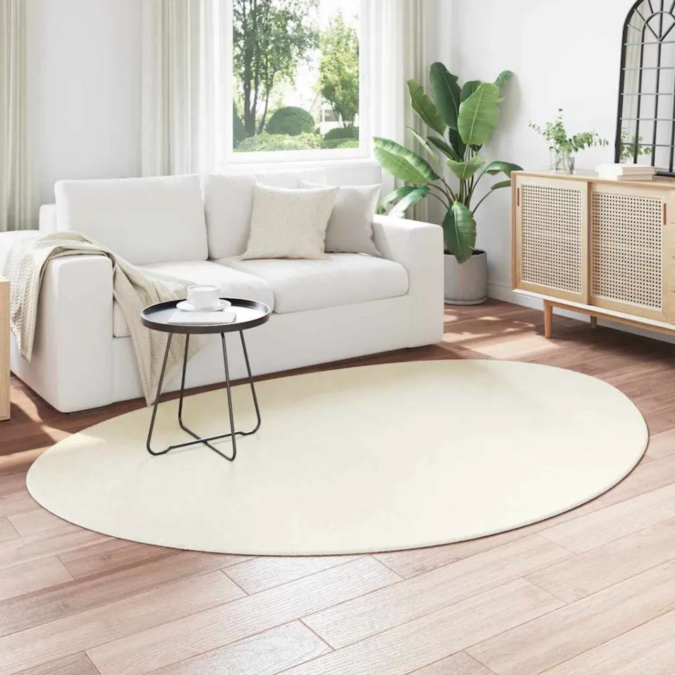 vidaXL Tapijt HUARTE Crèmekleurig 140 x 200 cm Polyester, foto 3