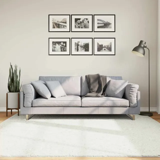 vidaXL Vloerkleed OVIEDO laagpolig 200x200 cm crèmekleurig, foto 2