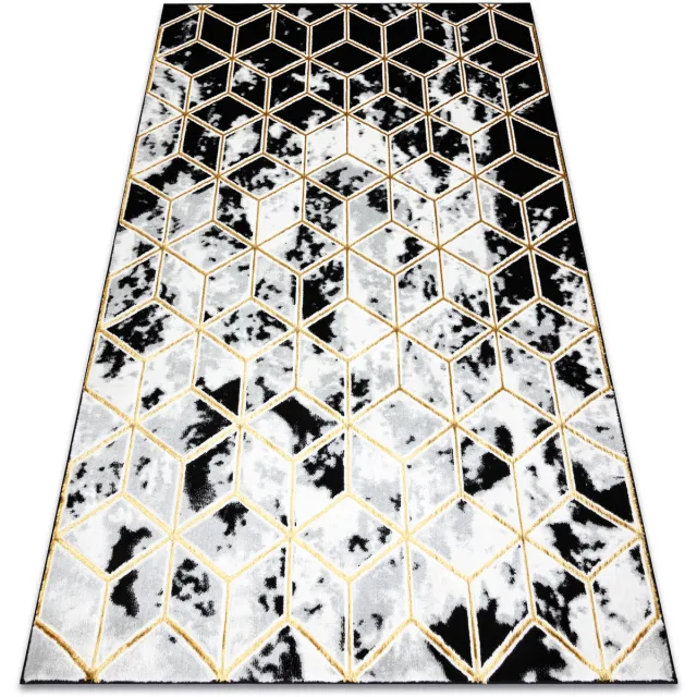 RUGSX Kleden Rugsx Tapijt ALLURE 1966 Cube 3D-kubus - Structureel Zwart