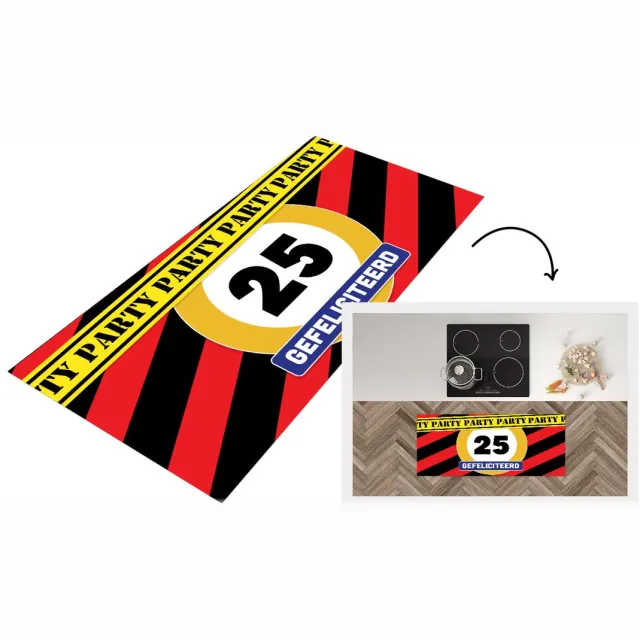 KitchenYeah Keukenloper - Loper keuken - Verjaardag - 25 Jaar - Jubileum - Keukenloper vinyl Multicolor
