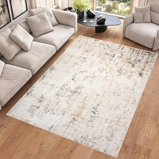 Tapiso Hera Vloerkleed Beige Modern Gezaagd Woonkamer Tapijt, foto 2