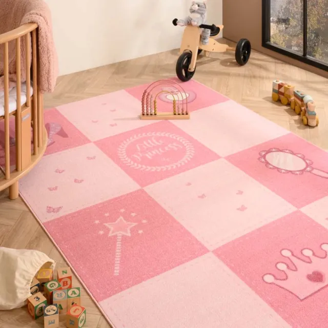 TrueWeave Kindervloerkleed prinses - Joy roze 140x200