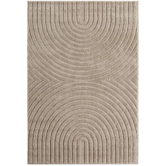 Dutch XXL Japandi Vloerkleed | Tapijt | Art | Bogen | Beige | 60x110 cm