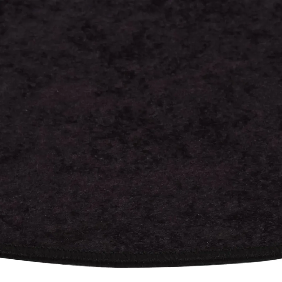 vidaXL Vloerkleed wasbaar Ø 200 cm antracietkleurig, foto 4