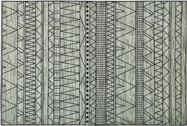 Beliani KEBAN - Laagpolig vloerkleed - Lichtgrijs - 160 x 230 cm - Polyester Zwart