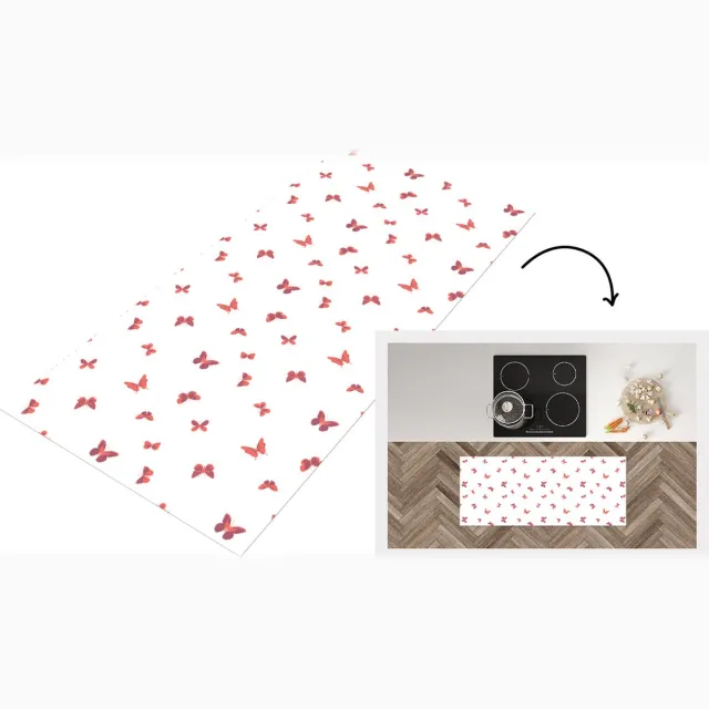 KitchenYeah Keukenloper - Loper keuken - Vlinders - Patronen - Dieren - Keukenloper vinyl Multicolor