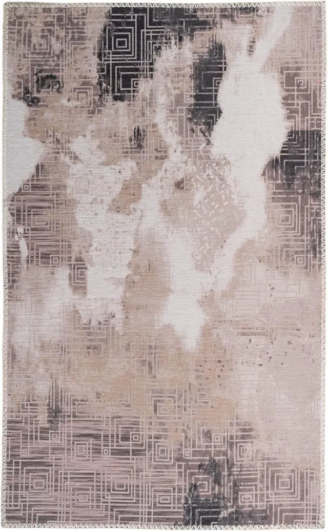 Ibenzoa Gedetailleerd Taupe Vloerkleed met Verfijnde Vintage Uitstraling – 120 x 180 cm multi