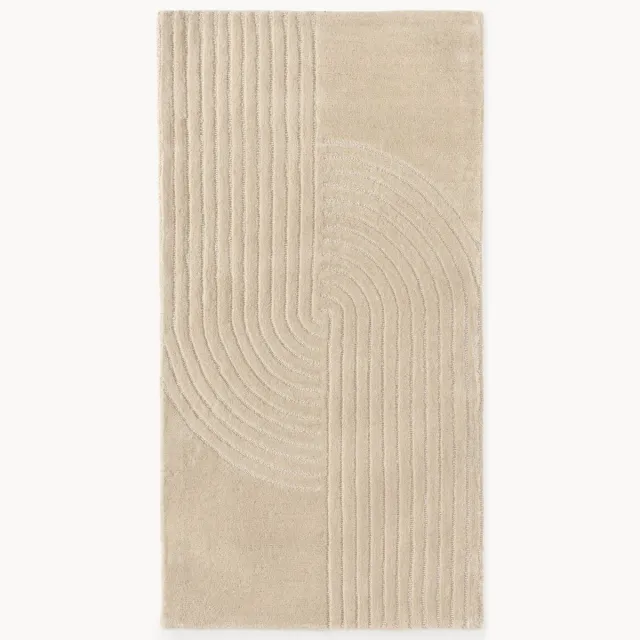 Westwing Collection Handgetuft wollen hoog-laag vloerkleed Mason Beige