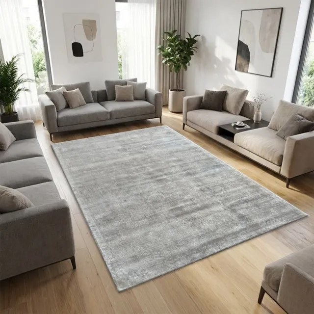 TapisTrend Designer tapijt Beige 160x230 cm Modern viscose vloerkleed met een ton-sur-ton geborsteld effect voor de woonkamer, slaapkamer en eetkamer