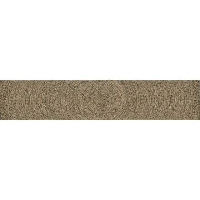 vidaXL Gebied Tapijt Naturel en Zwart 60 x 400 cm Jute Bruin