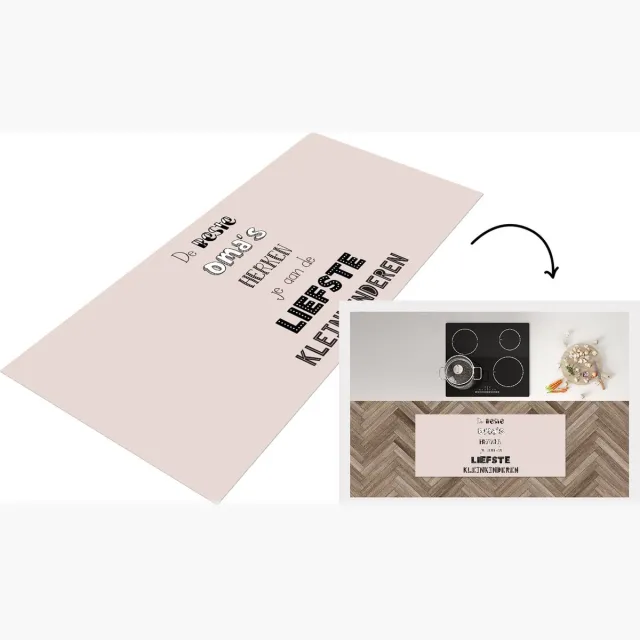 KitchenYeah Keukenloper - Loper keuken -kind - Oma - Grootmoeder - Quotes - Moederdag - Keukenloper vinyl Multicolor