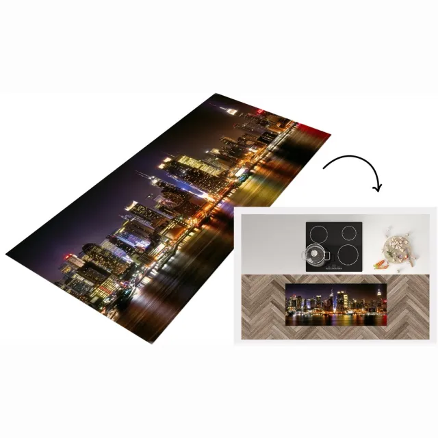 KitchenYeah Keukenloper - Loper keuken - New York - Manhattan - Skyline - Keukenloper vinyl Multicolor
