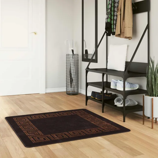 vidaXL Vloerkleedloper MARSA Zwart 100 x 100 cm Polyester en PVC, foto 2