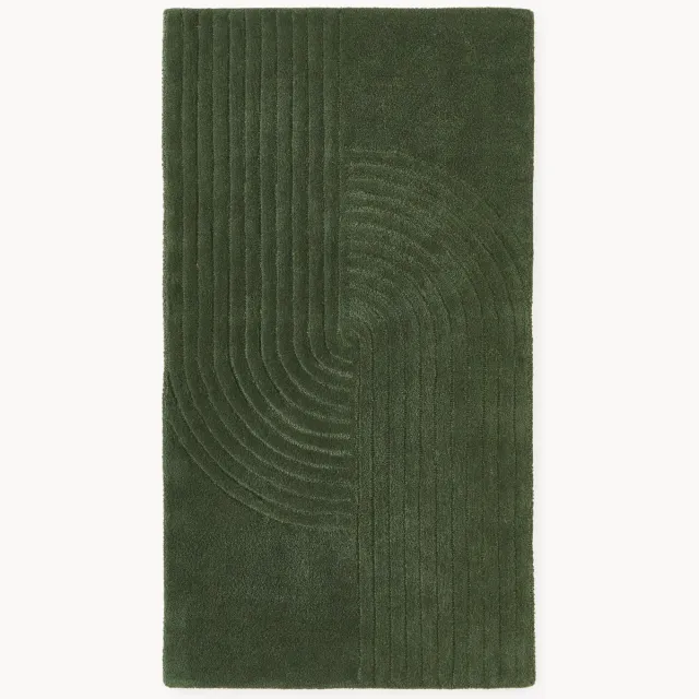 Westwing Collection Handgetuft wollen vloerkleed Mason Groen