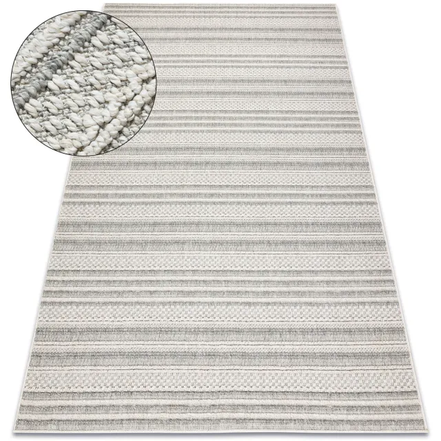 RUGSX Kleden Rugsx Tapijt JERSEY 19233 grijs - Lijnen, structureel, 80x150 cm