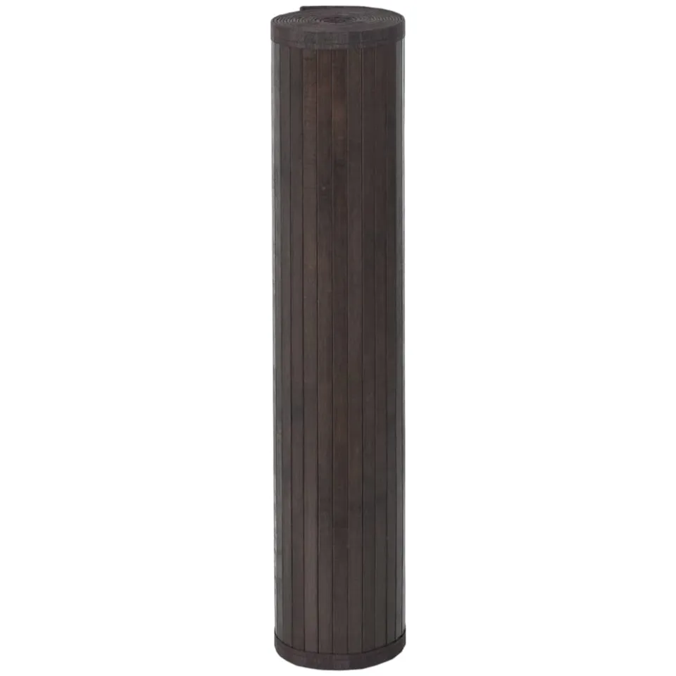 vidaXL Vloerkleed rechthoekig 100x1000 cm bamboe donkerbruin