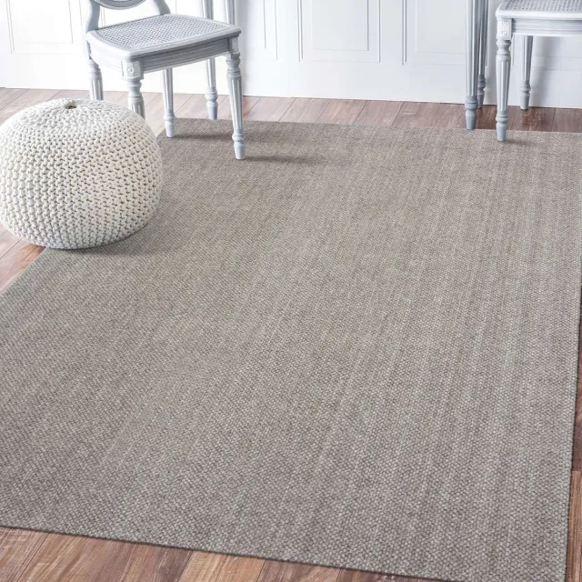 TESSO LIVING Vloerkleed - Handgeweven look - Zacht - Modern tapijt - Scandinavisch design - Wol en polyester - Woonkamer Slaapkamer Eetkamer Kinderkamer - Naturel Lichtgrijs - 160cm x 230cm
