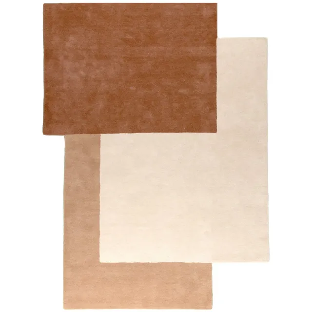 Studio Clarice Wollen abstract vloerkleed - Jules Creme/Terracotta - 200x290 cm