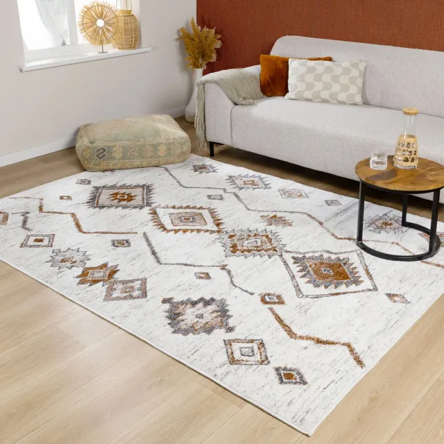 Fraai Berber vloerkleed - Blend Aztec Terracotta | Uniek design - 120x170cm
