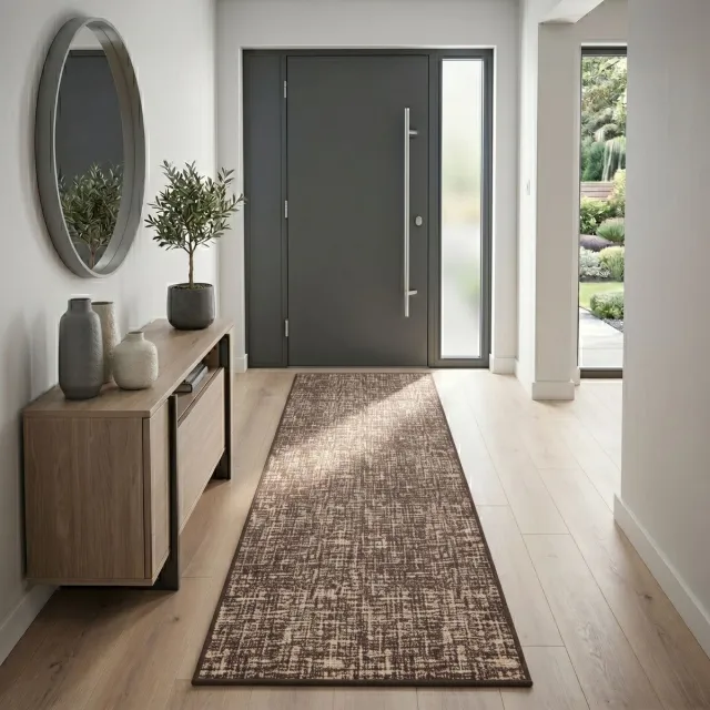 Floordirekt Tapijtloper Tessaro - Moderne Antislip Loper voor Hal, Keuken & Entree - Bruin - 80 x 150 cm - Onderhoudsvriendelijk & Duurzaam - Diverse Kleuren & Maten