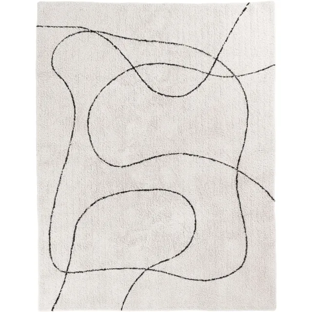 QUVIO Vloerkleed Tampa - 200x300 cm - 100% Katoen - Wit Grijs