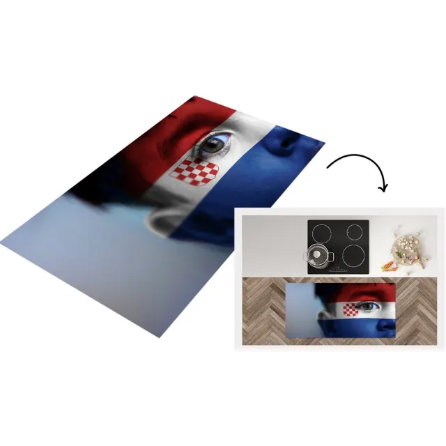 KitchenYeah Keukenloper - Loper keuken - Vlag van Kroatië - 120x60 cm - Keukenloper vinyl Multicolor