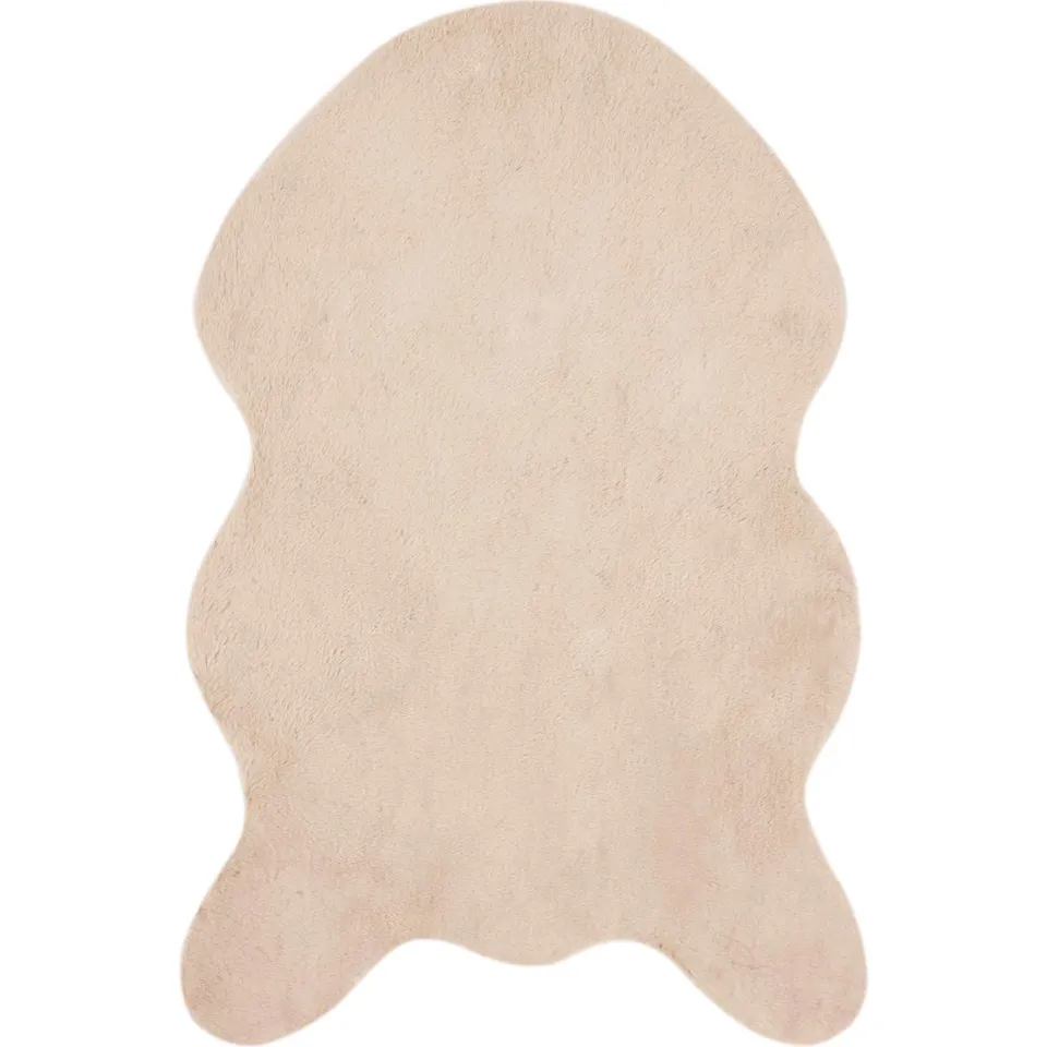 vidaXL Antislip vloerkleed van imitatie konijnenbont OLITE Taupe